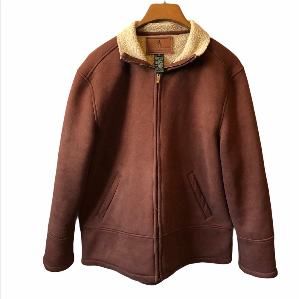 Lauren Ralph Lauren Faux suede Sherpa jacket Sz M